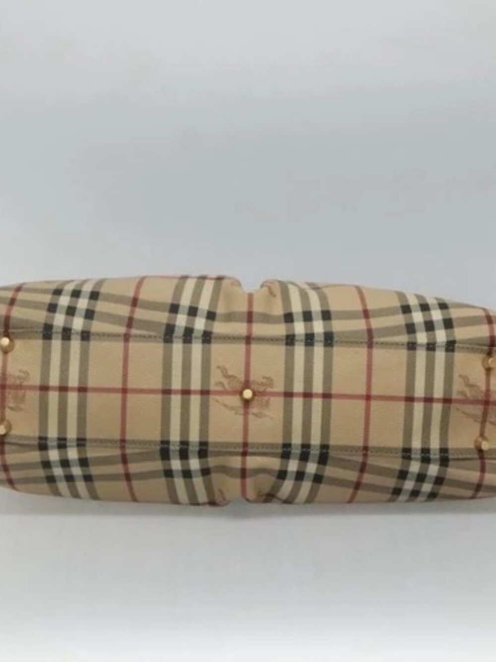 BURBERRY Nova Check Tote Bag PVC Beige Gold Auth 116135 - Picture 5 of 16